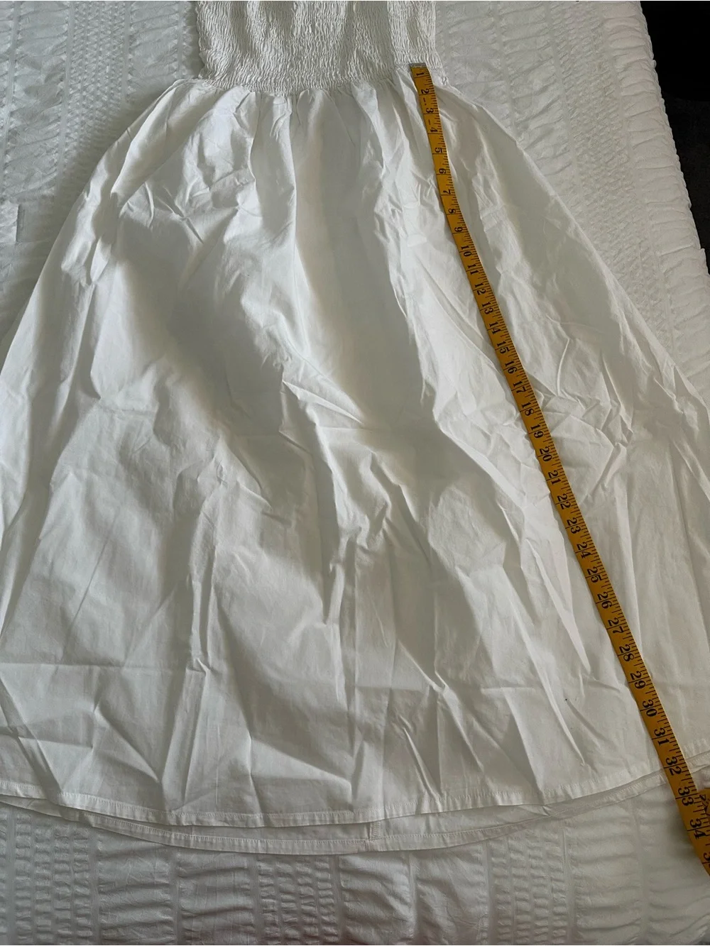 H&M Divided Smocked Poplin White Dress - Medium - Picture 6 of 9